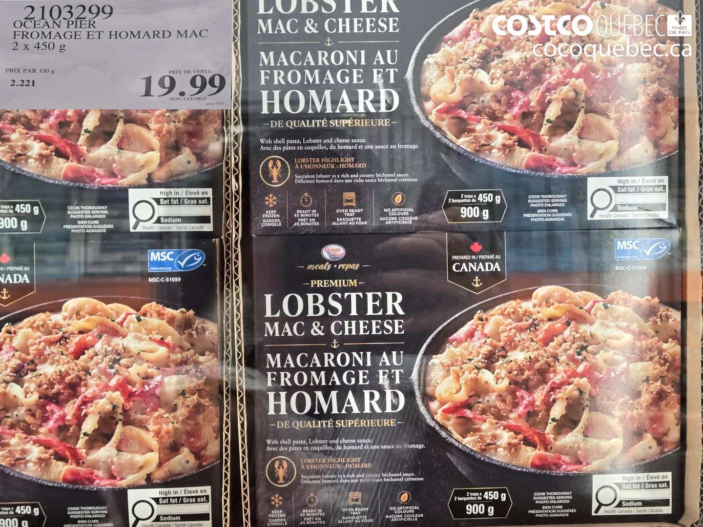 2103299 OCEAN PIER FROMAGE ET HOMARD MAC $19.99