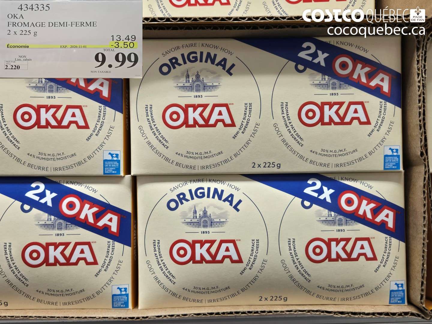434335 OKA FROMAGE DEMI-FERME ($3.50 INSTANT SAVINGS EXPIRES ON 2026-11-01) $9.99