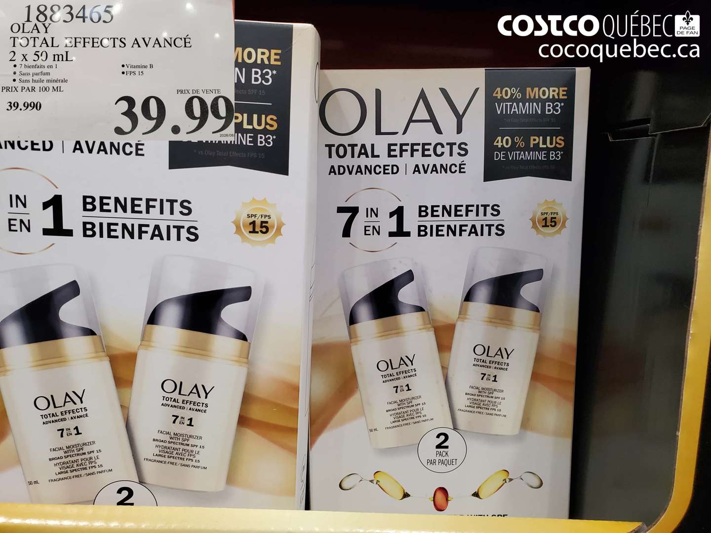 1883465 OLAY TOTAL EFFECTS AVANCÉ 2 X 50 ML $39.99