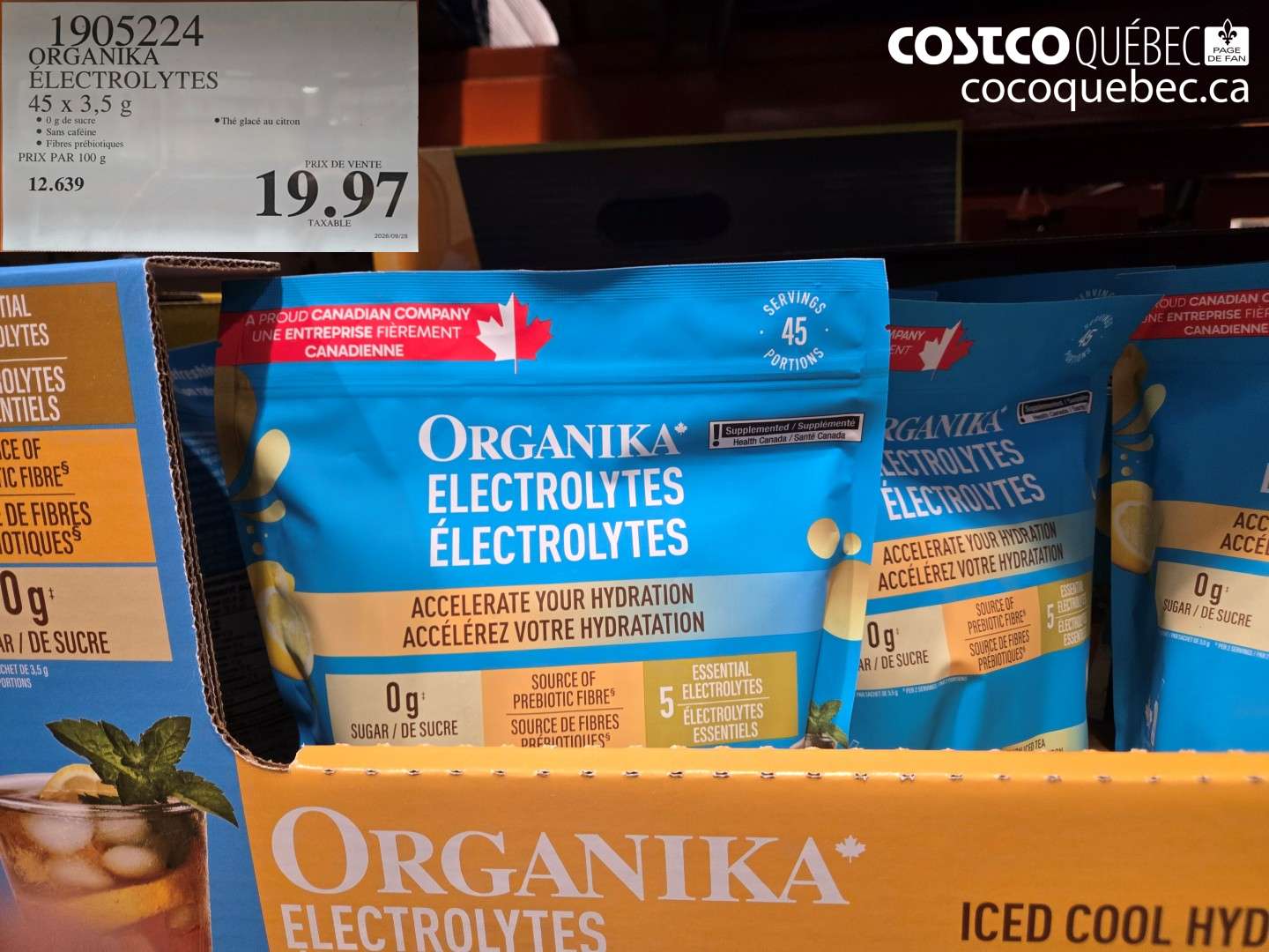 1905224 ORGANIKA ELECTROLYTES 45 X 3.5 G $19.97