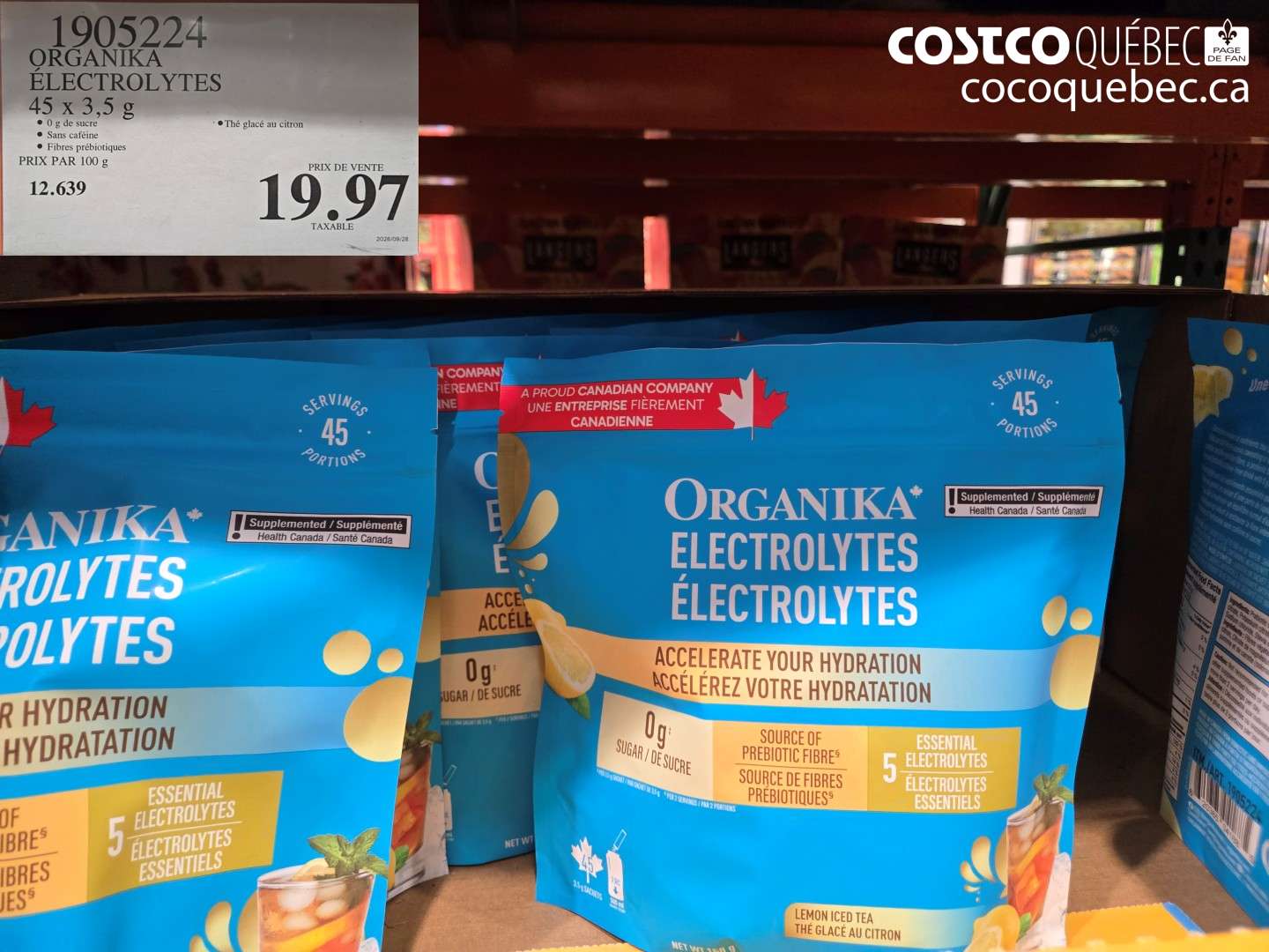 1905224 ORGANIKA ÉLECTROLYTES 45 X 3.5 G $19.97