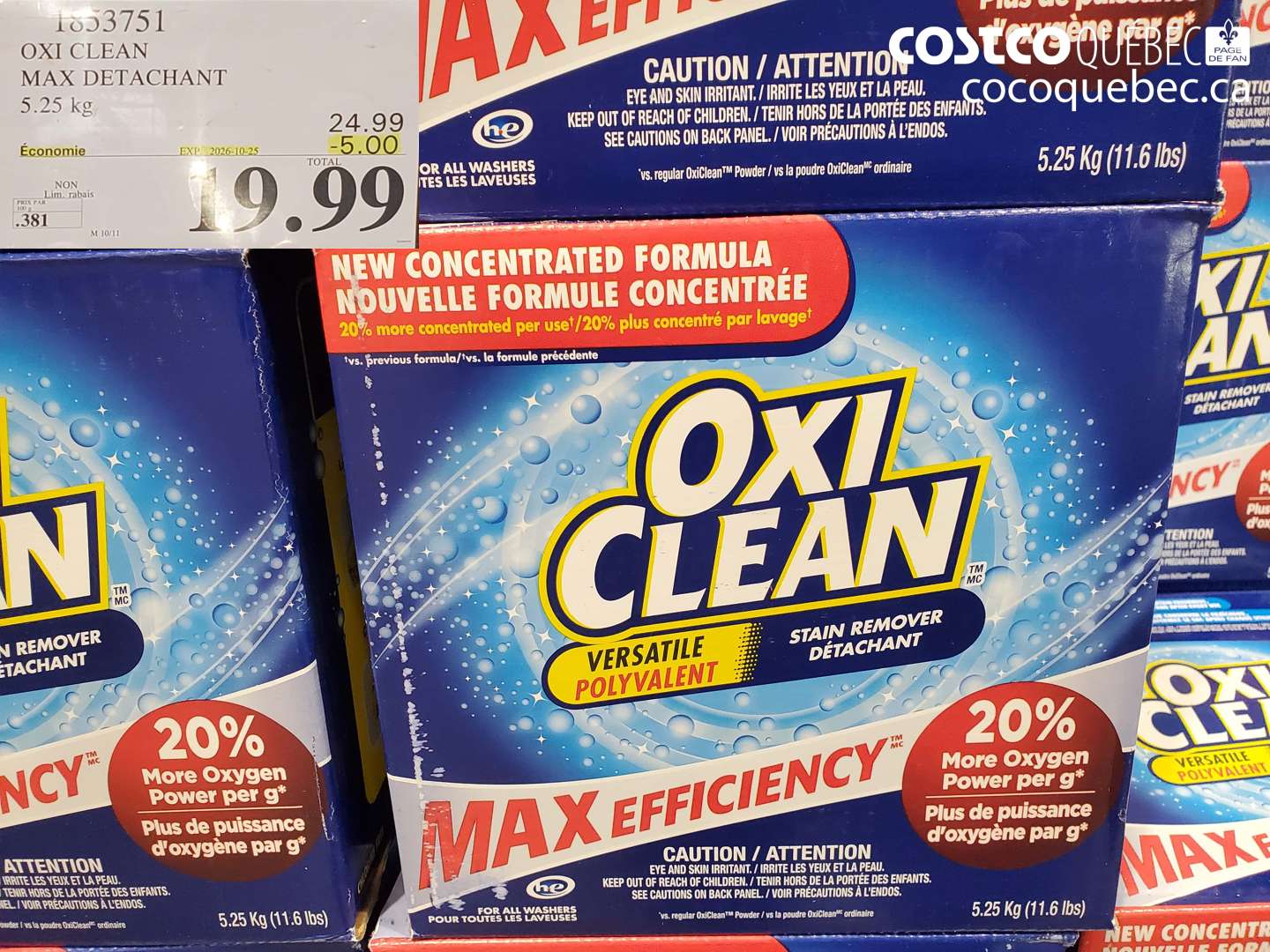 1853751 OXI CLEAN MAX DETACHANT ($5.00 INSTANT SAVINGS EXPIRES ON 2026-10-25) $19.99