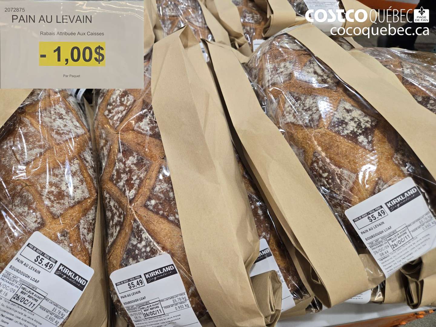 2072875 PAIN AU LEVAIN ($1.00 INSTANT SAVINGS)
