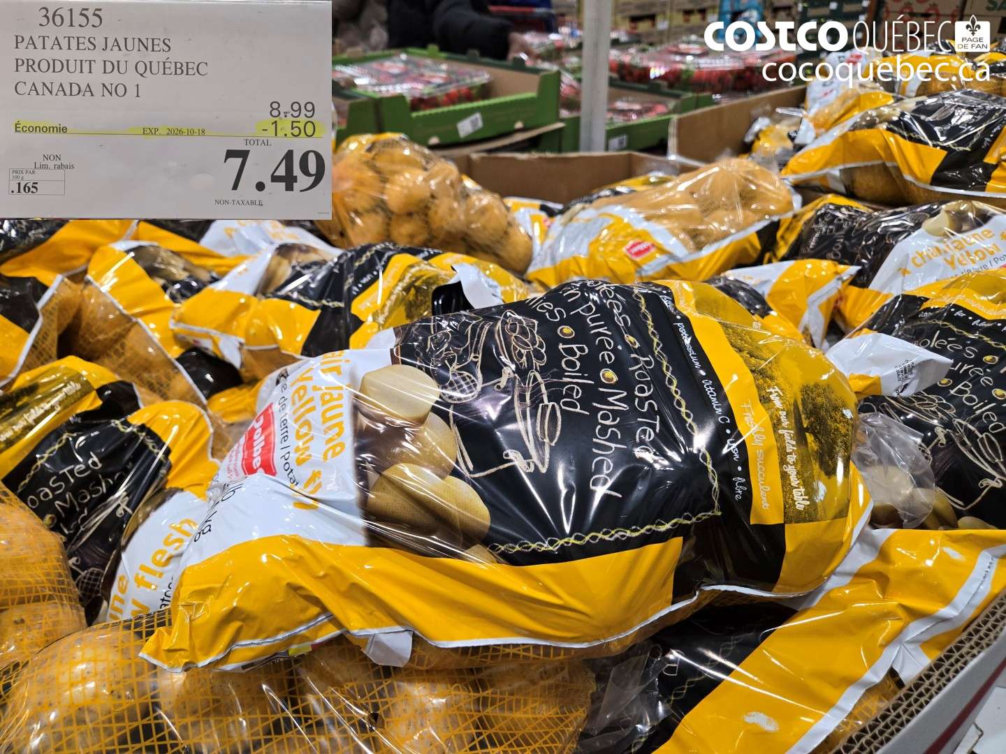 36155 PATATES JAUNES ($1.50 INSTANT SAVINGS EXPIRES ON 2026-10-18) $7.49
