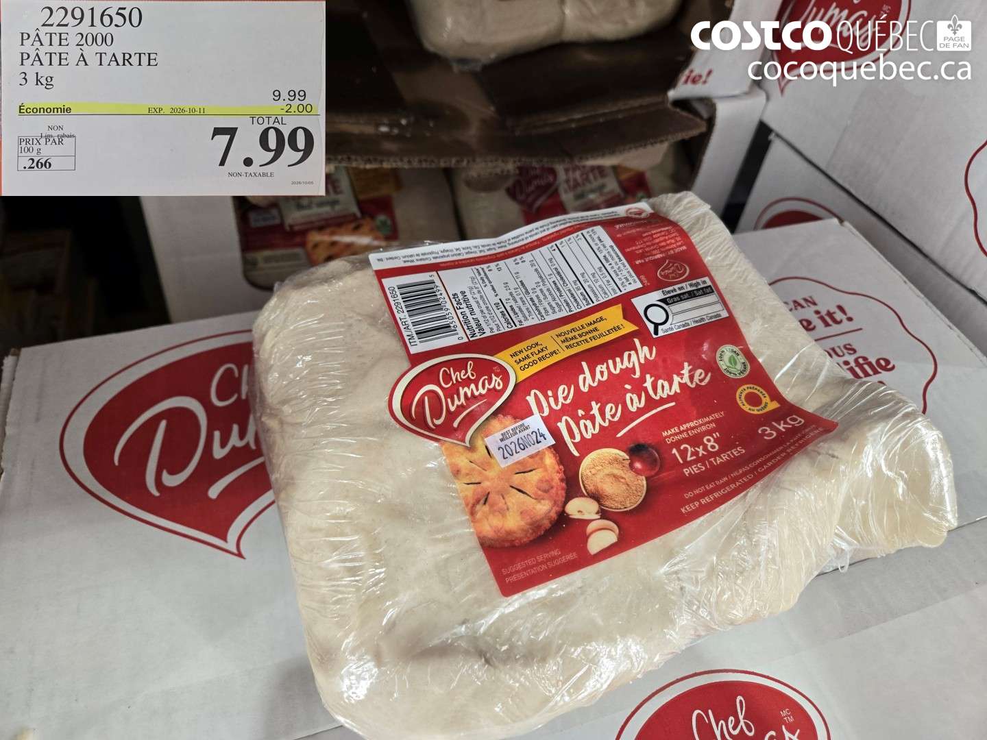 2291650 PÂTE 2000 PÂTE À TARTE ($2.00 INSTANT SAVINGS EXPIRES ON 2026-10-11) $7.99