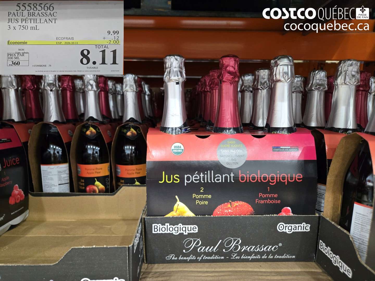 5558566 PAUL BRASSAC JUS PÉTILLANT ($2.00 INSTANT SAVINGS EXPIRES ON 2026-10-11) $8.11
