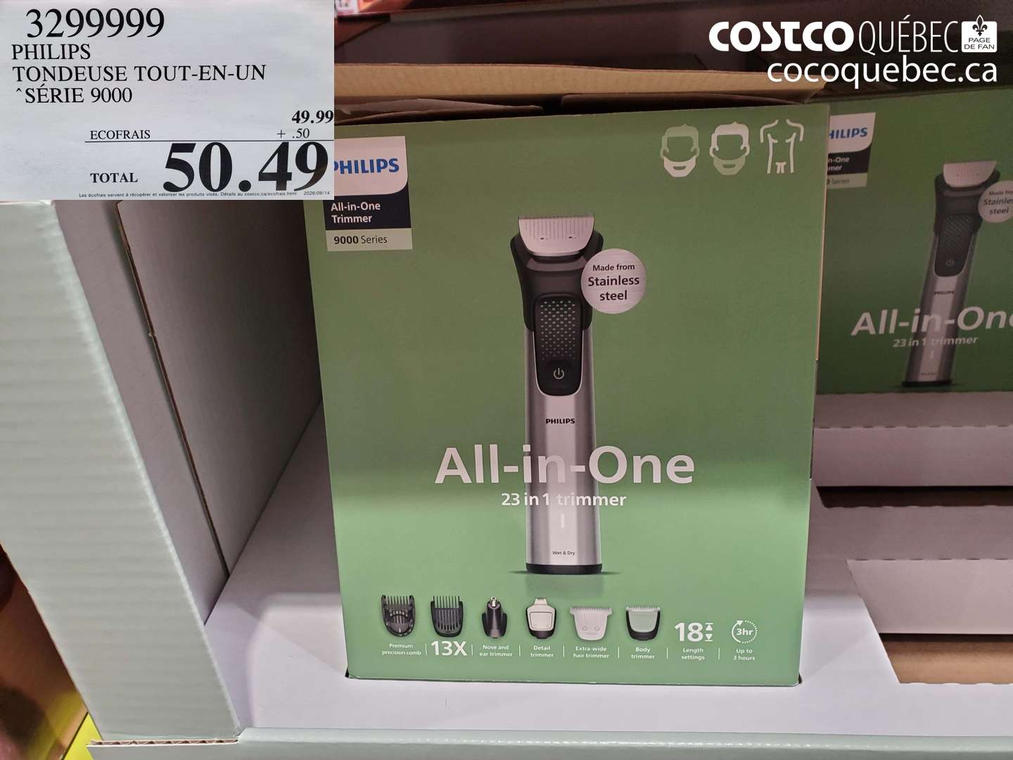 3299999 PHILIPS TONDEUSE TOUT-EN-UN SÉRIE 9000 $50.49