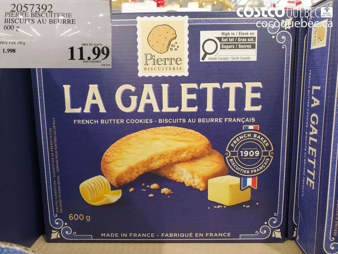 2057392 PIERRE BISCUITERIE BISCUITS AU BEURRE $11.99
