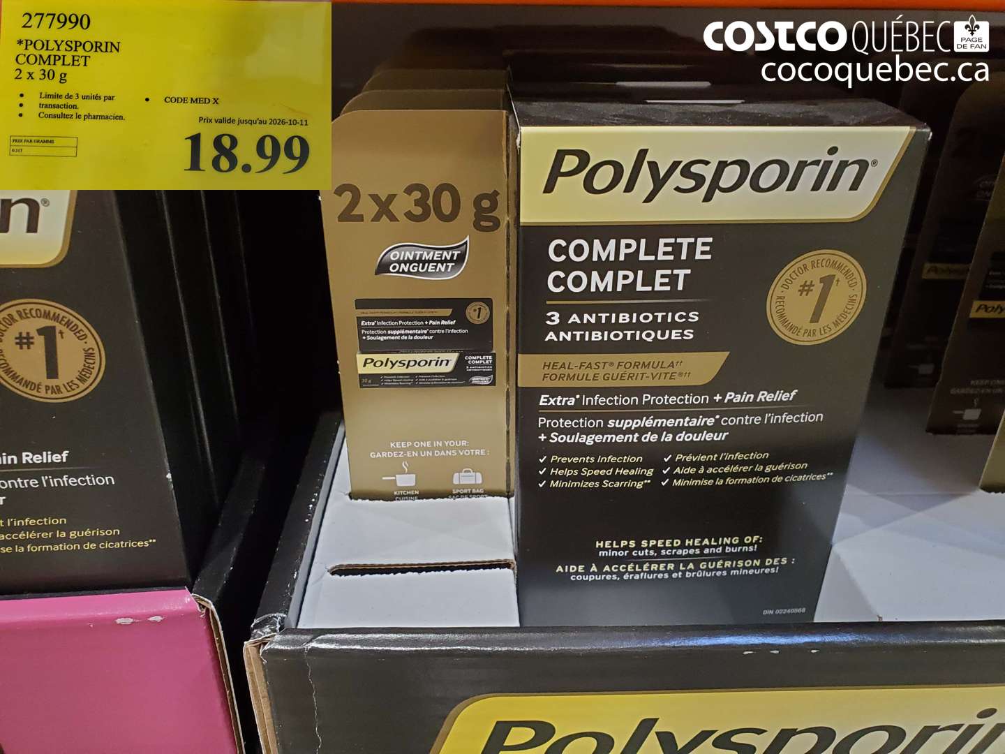 277990 POLYSPORIN COMPLET 2 X 30 G (EXPIRES ON 2026-10-11) $18.99