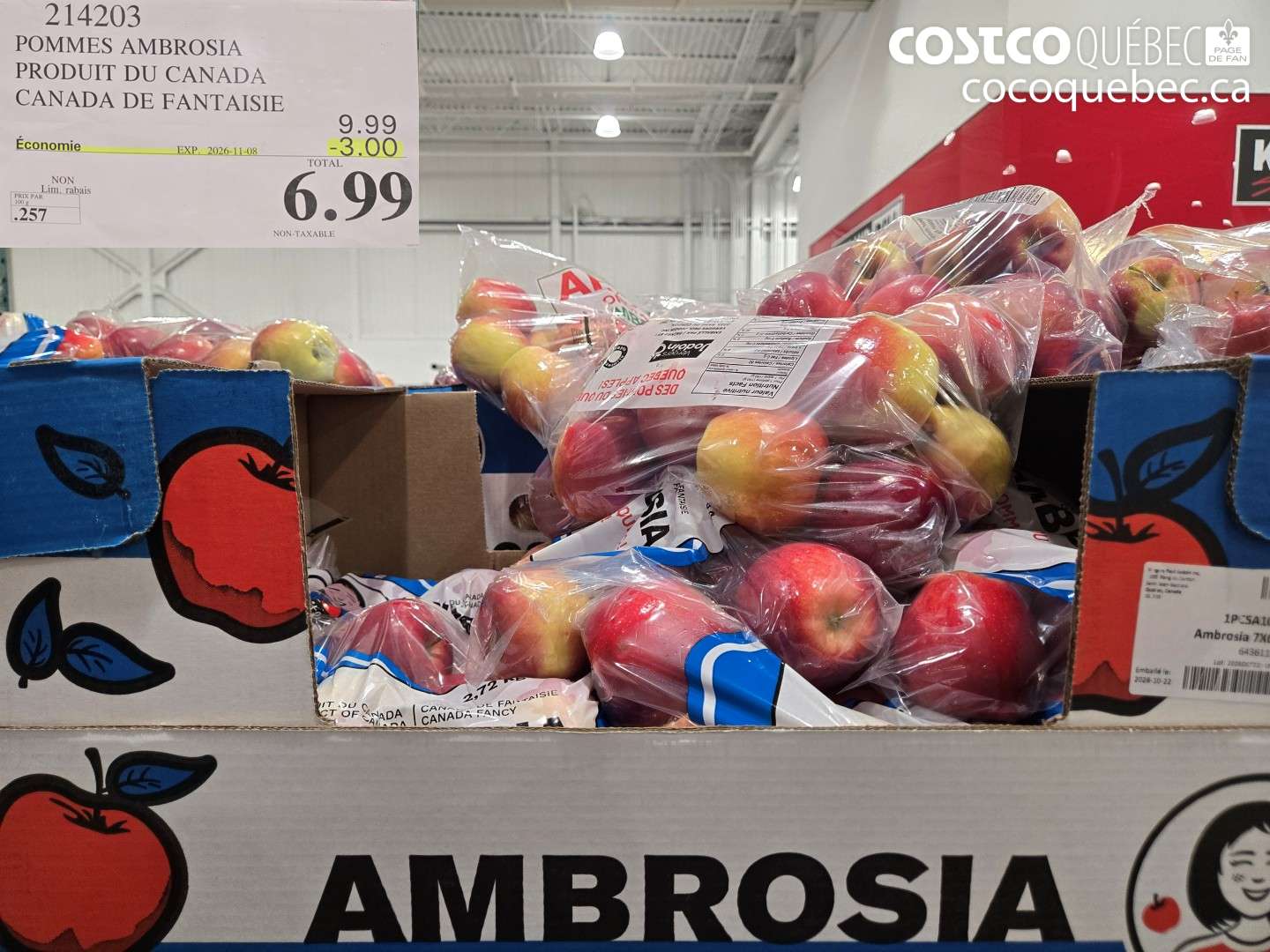 214203 POMMES AMBROSIA PRODUIT DU CANADA CANADA DE FANTAISIE ($3.00 INSTANT SAVINGS EXPIRES ON 2026-11-08) $6.99