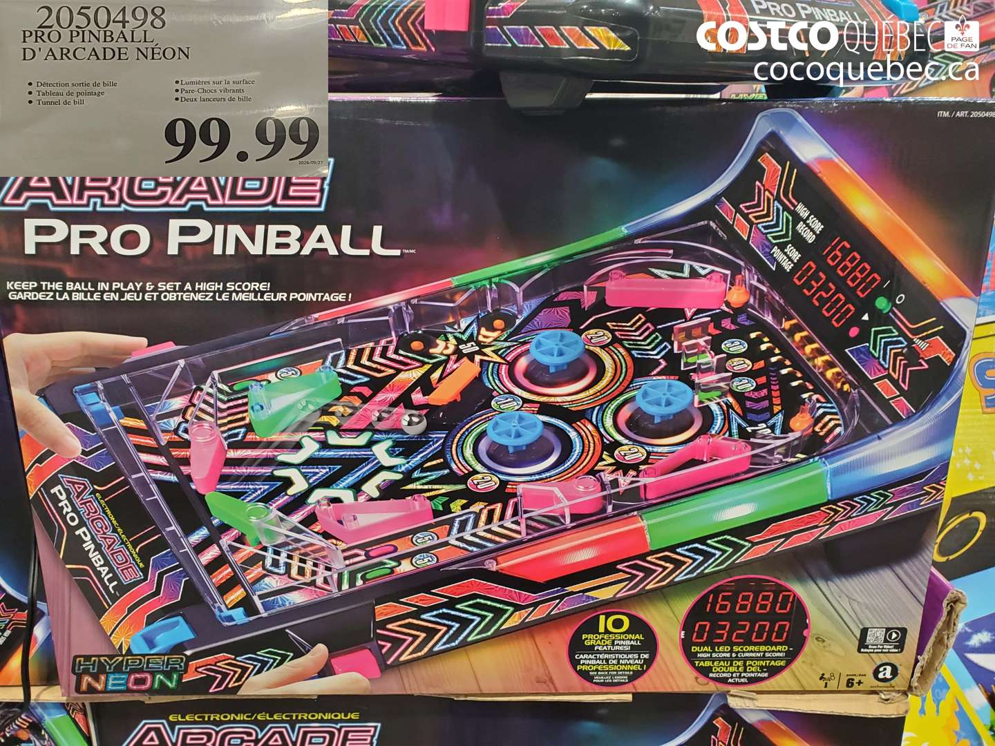 2050498 PRO PINBALL D'ARCADE NÉON $99.99