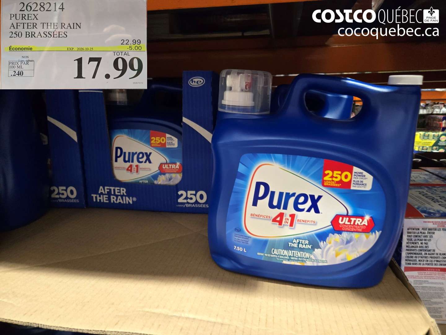 2628214 PUREX AFTER THE RAIN 250 BRASSÉES ($5.00 INSTANT SAVINGS EXPIRES ON 2026-10-25) $17.99