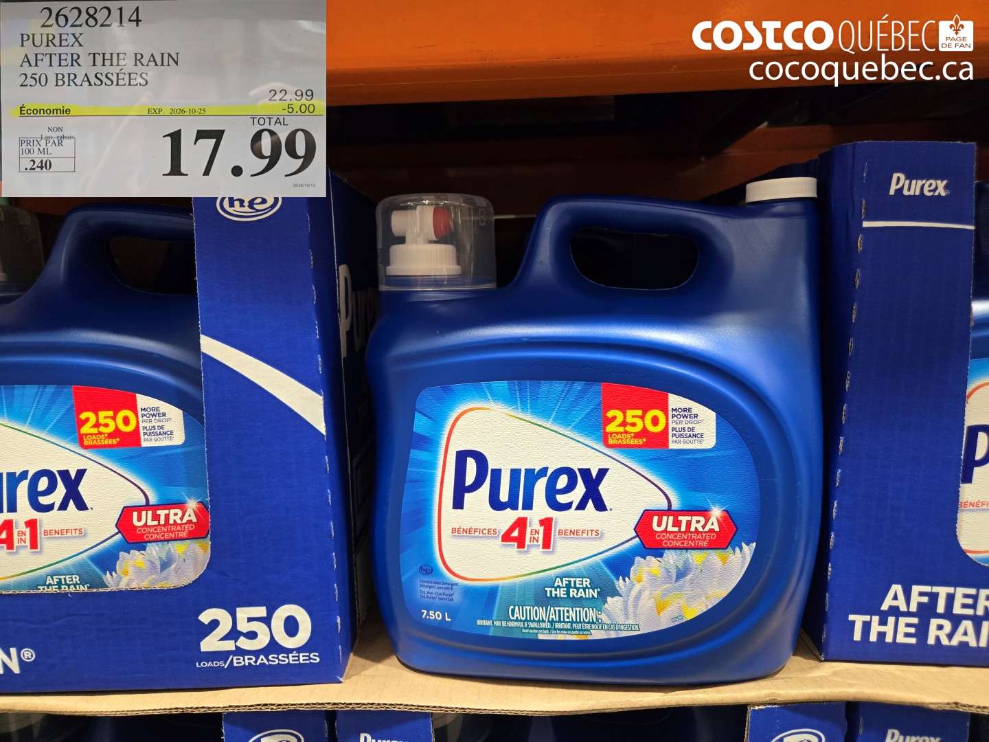 2628214 PUREX AFTER THE RAIN 250 BRASSÉES ($5.00 INSTANT SAVINGS EXPIRES ON 2026-10-25) $17.99