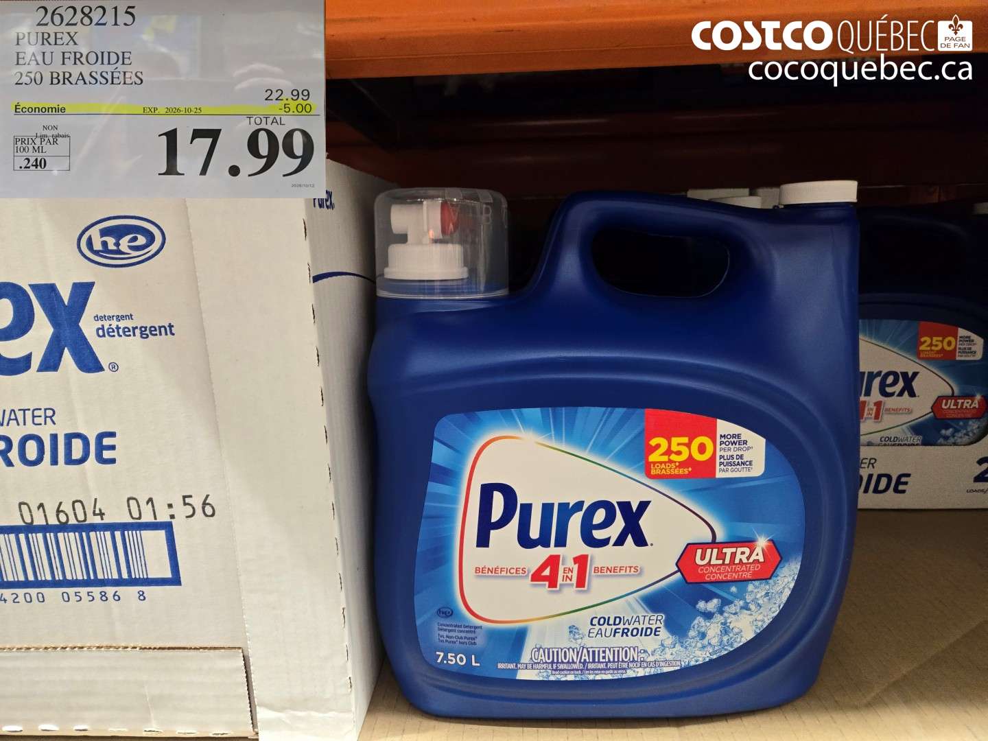 2628215 PUREX EAU FROIDE 250 BRASSÉES ($5.00 INSTANT SAVINGS EXPIRES ON 2026-10-25) $17.99