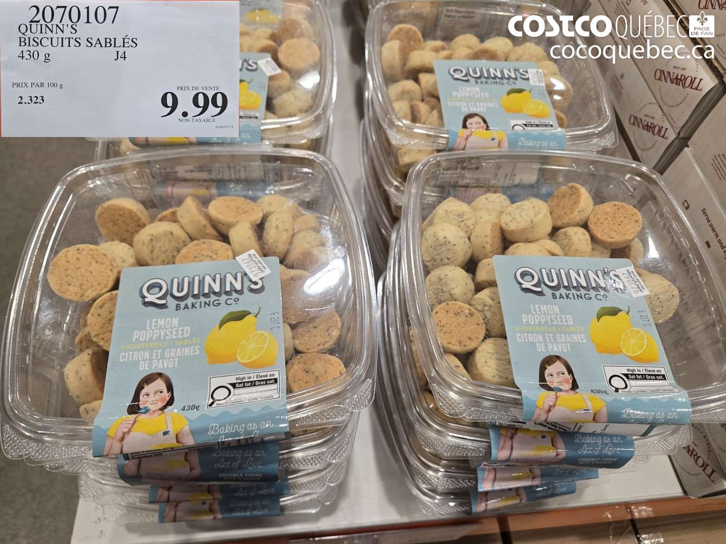 2070107 QUINN'S BISCUITS SABLÉS $9.99