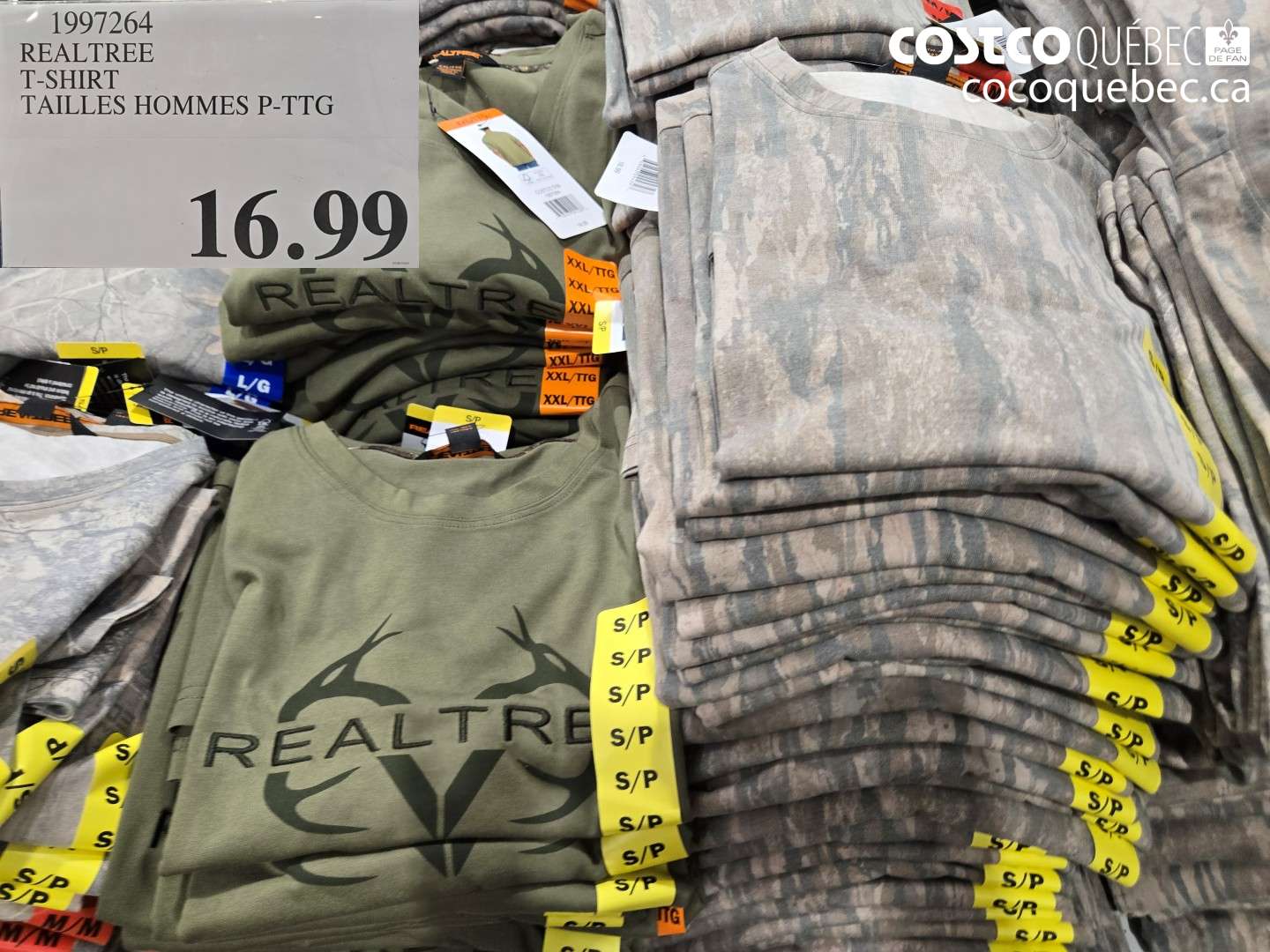 1997264 REALTREE T-SHIRT TAILLES HOMMES P-TTG $16.99