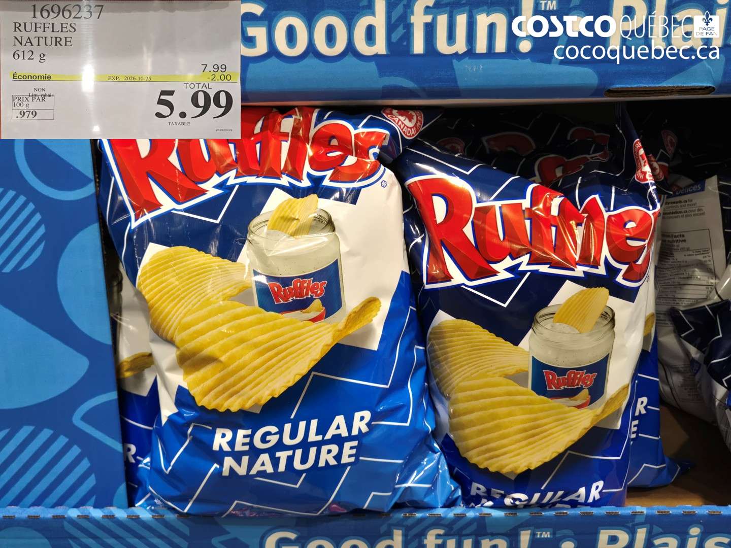 1696237 RUFFLES NATURE ($2.00 INSTANT SAVINGS EXPIRES ON 2026-10-25) $5.99