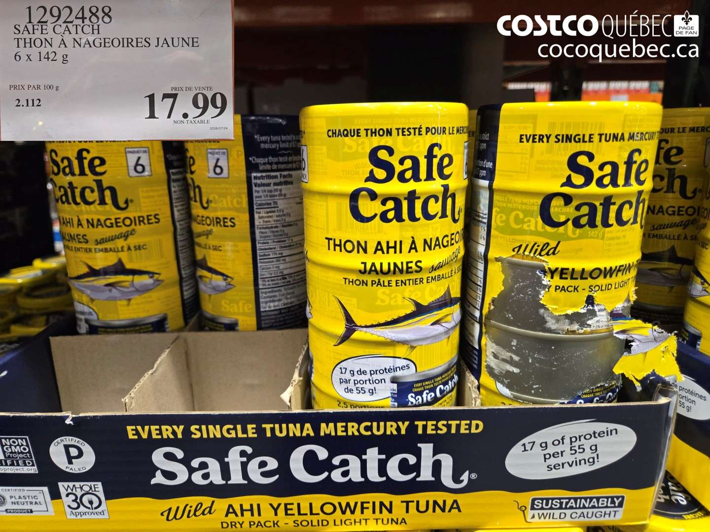 1292488 SAFE CATCH THON À NAGEOIRES JAUNE $17.99