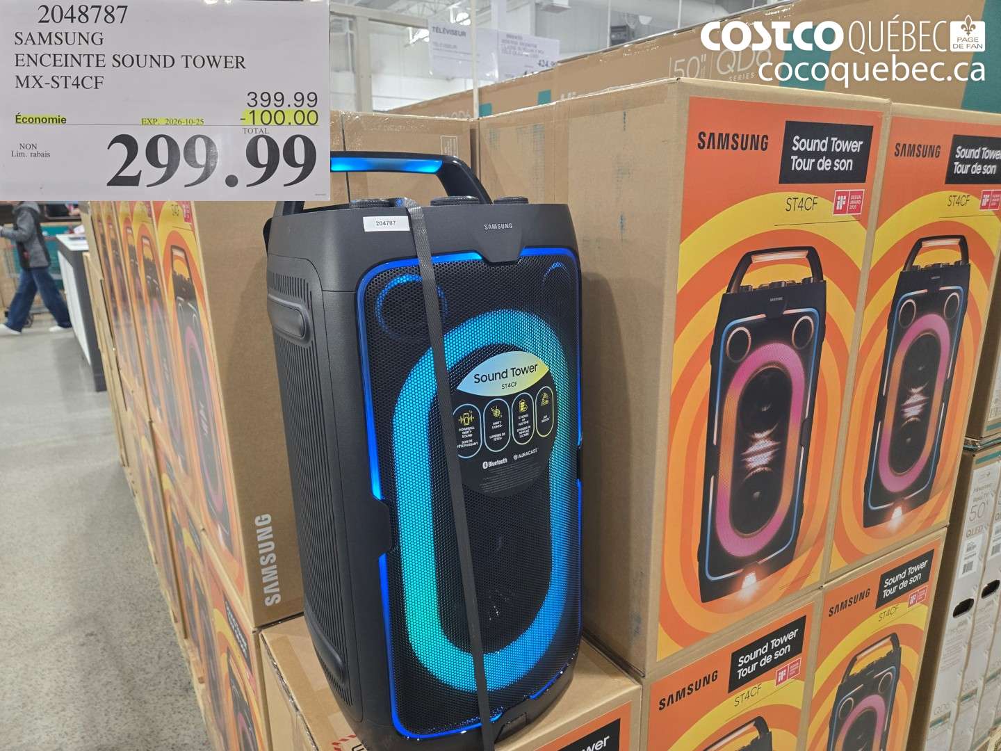 2048787 SAMSUNG ENCEINTE SOUND TOWER MX-ST4CF ($100.00 INSTANT SAVINGS EXPIRES ON 2026-10-25) $299.99