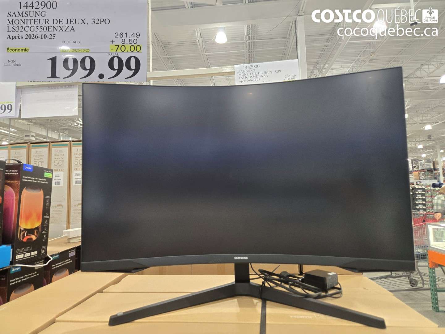 1442900 SAMSUNG MONITEUR DE JEUX, 32PO LS32CG550ENXZA ($70.00 INSTANT SAVINGS EXPIRES ON 2026-10-25) $199.99