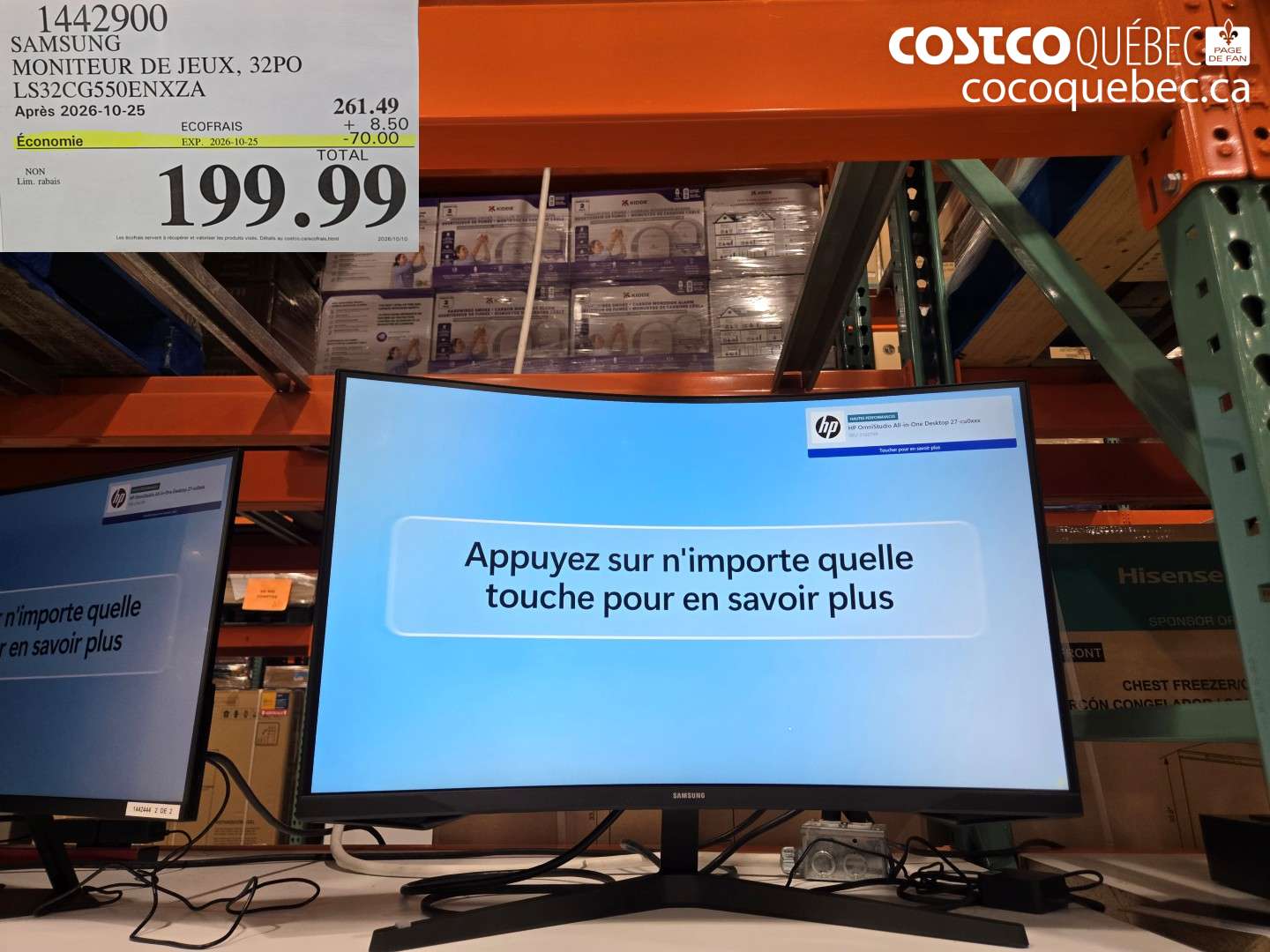 1442900 SAMSUNG MONITEUR DE JEUX, 32PO LS32CG550ENXZA ($70.00 INSTANT SAVINGS EXPIRES ON 2026-10-25) $199.99