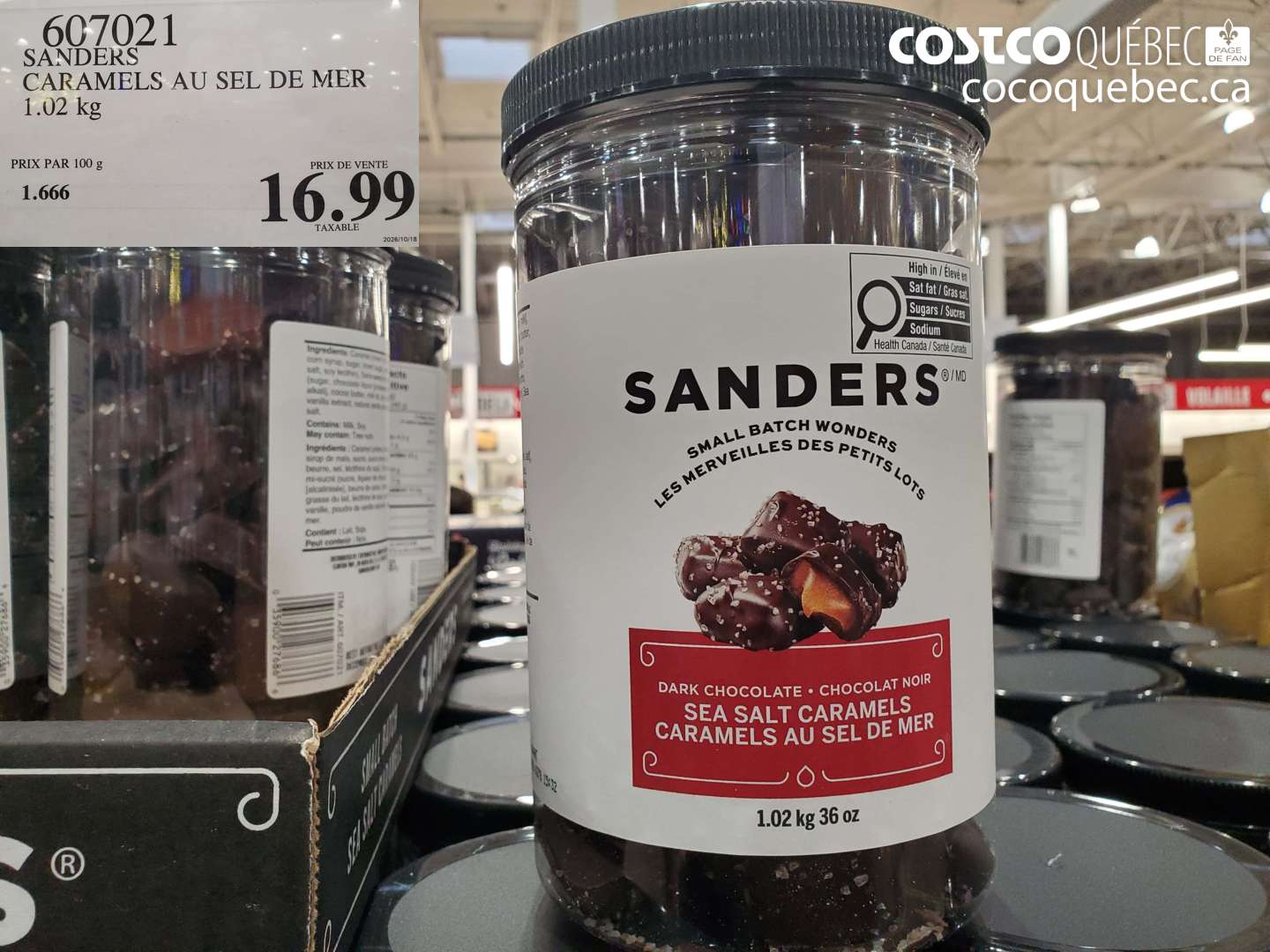 607021 SANDERS CARAMELS AU SEL DE MER $16.99
