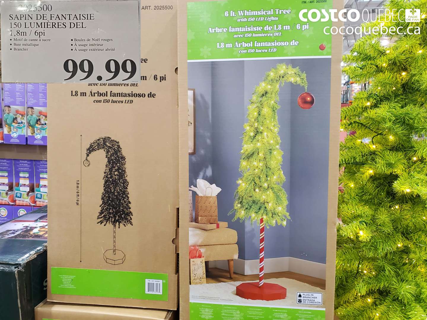 2025500 SAPIN DE FANTAISIE 150 LUMIÈRES DEL 1.8M / 6PI $99.99