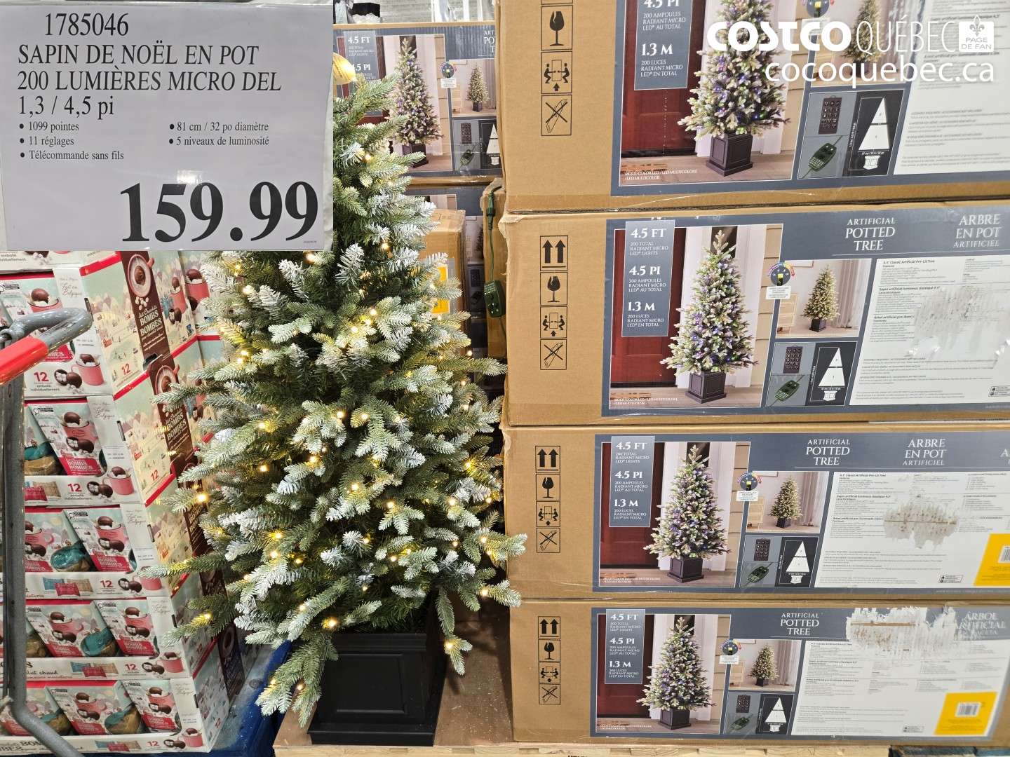 1785046 SAPIN DE NOËL EN POT 200 LUMIÈRES MICRO DEL 1.3 / 4.5 PI $159.99