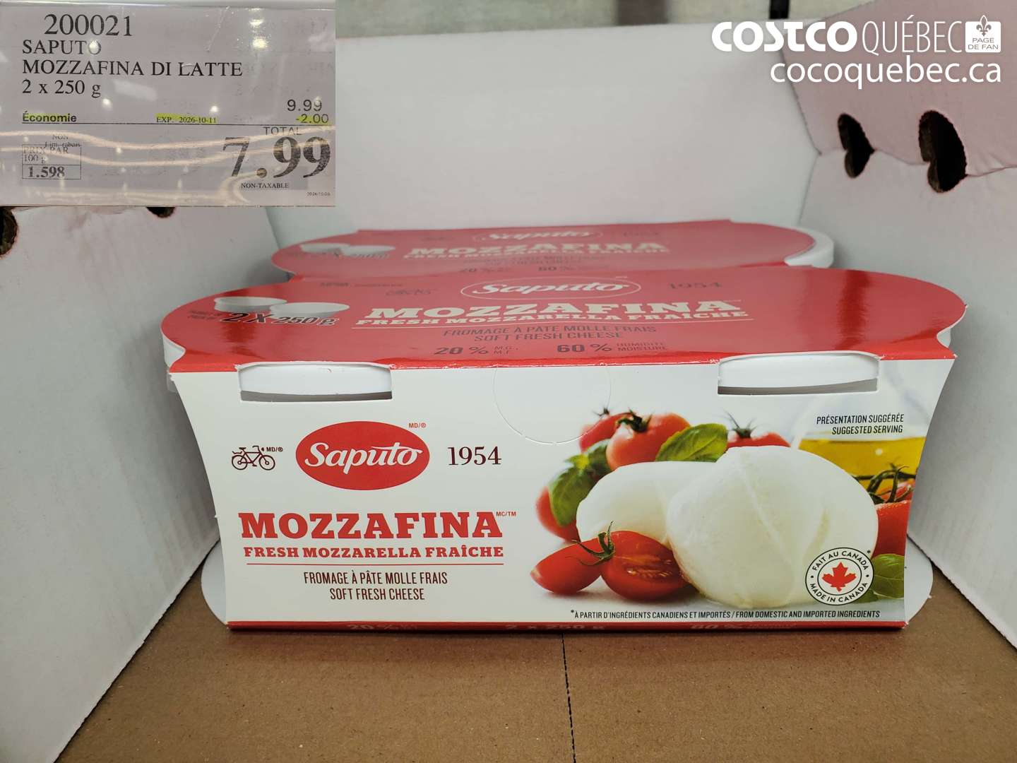 200021 SAPUTO MOZZAFINA DI LATTE ($2.00 INSTANT SAVINGS EXPIRES ON 2026-10-11) $7.99
