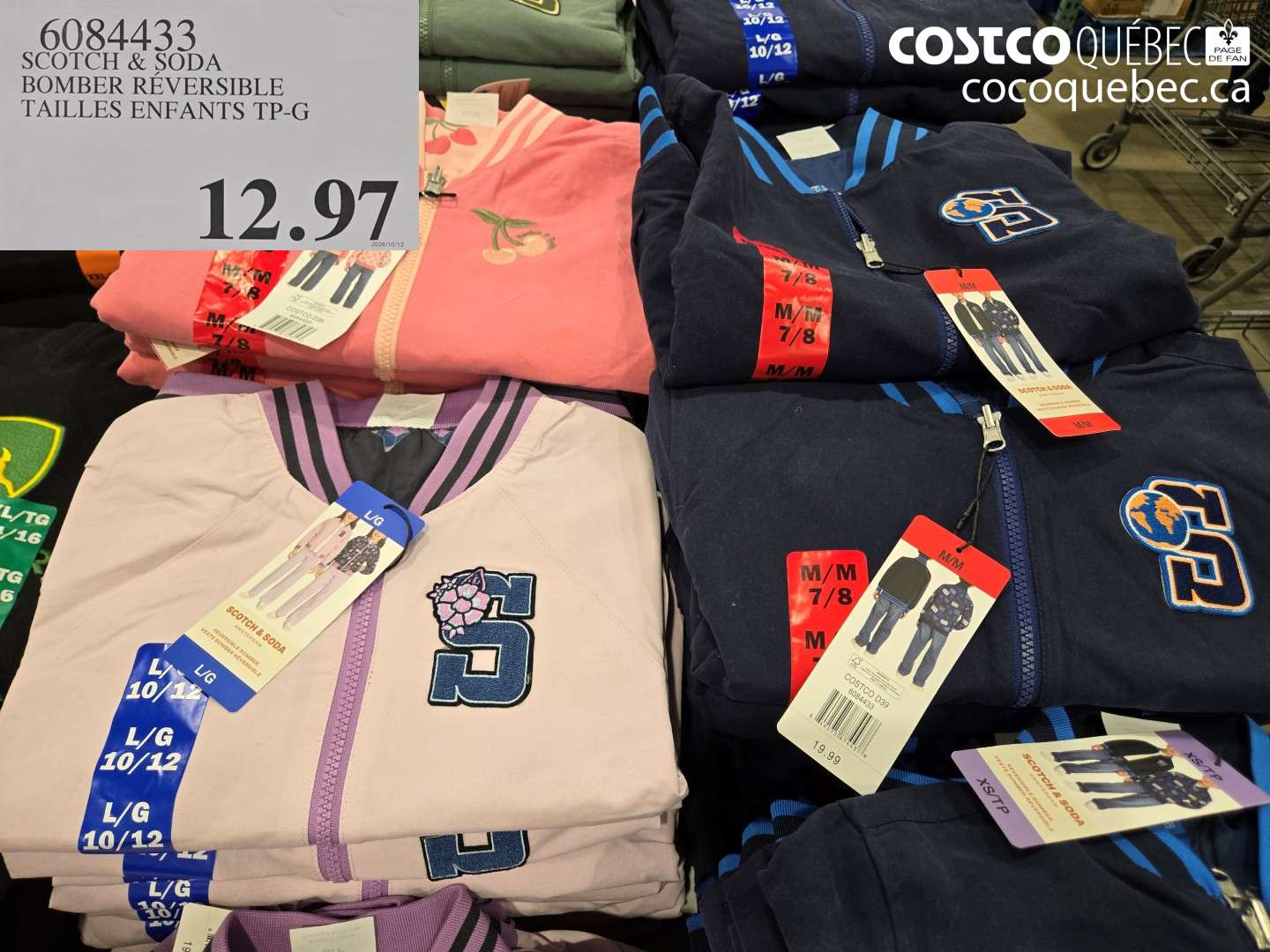 6084433 SCOTCH & SODA BOMBER RÉVERSIBLE TAILLES ENFANTS TP-G $12.97