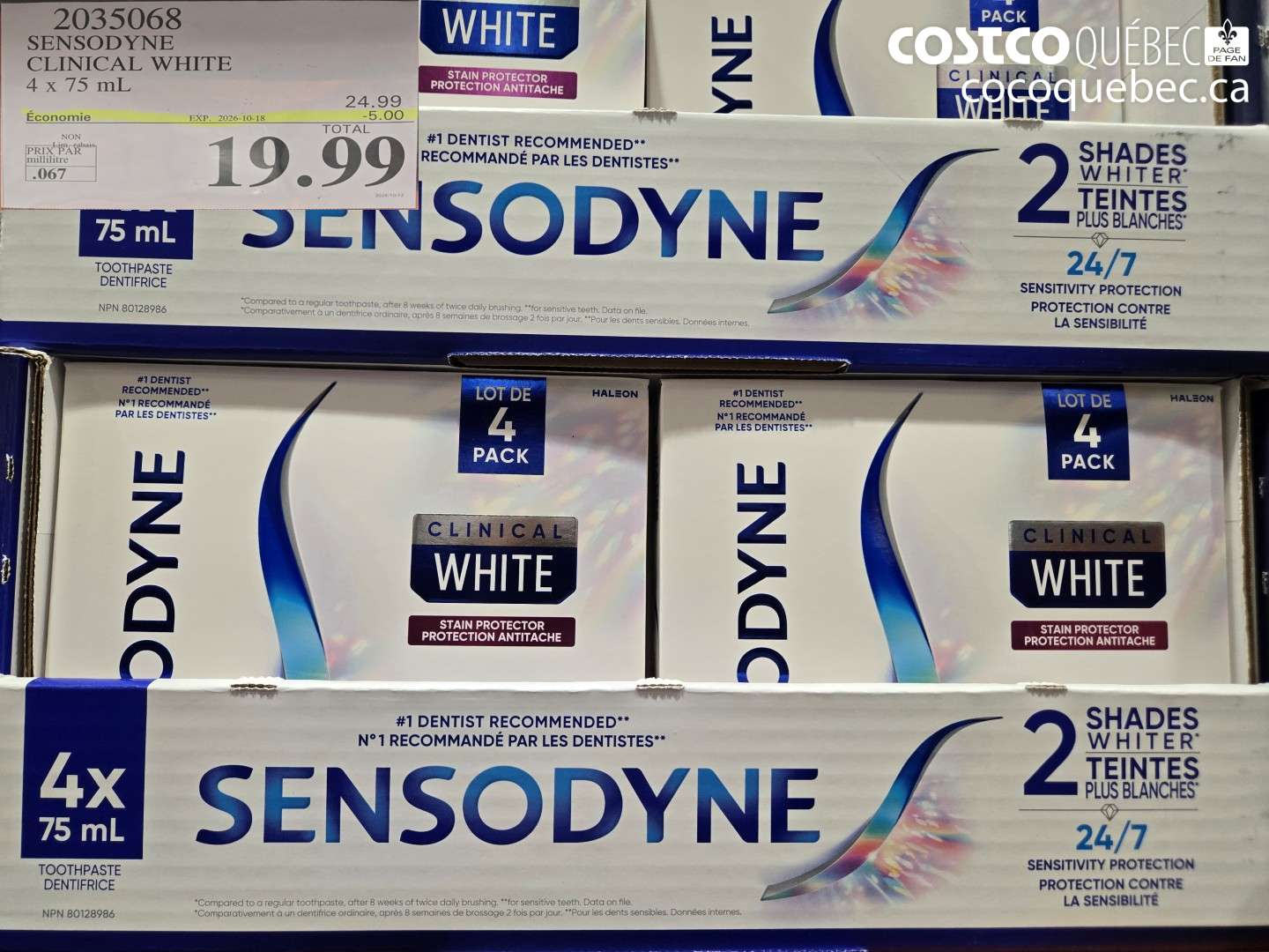 2035068 SENSODYNE CLINICAL WHITE ($5.00 INSTANT SAVINGS EXPIRES ON 2026-10-18) $19.99