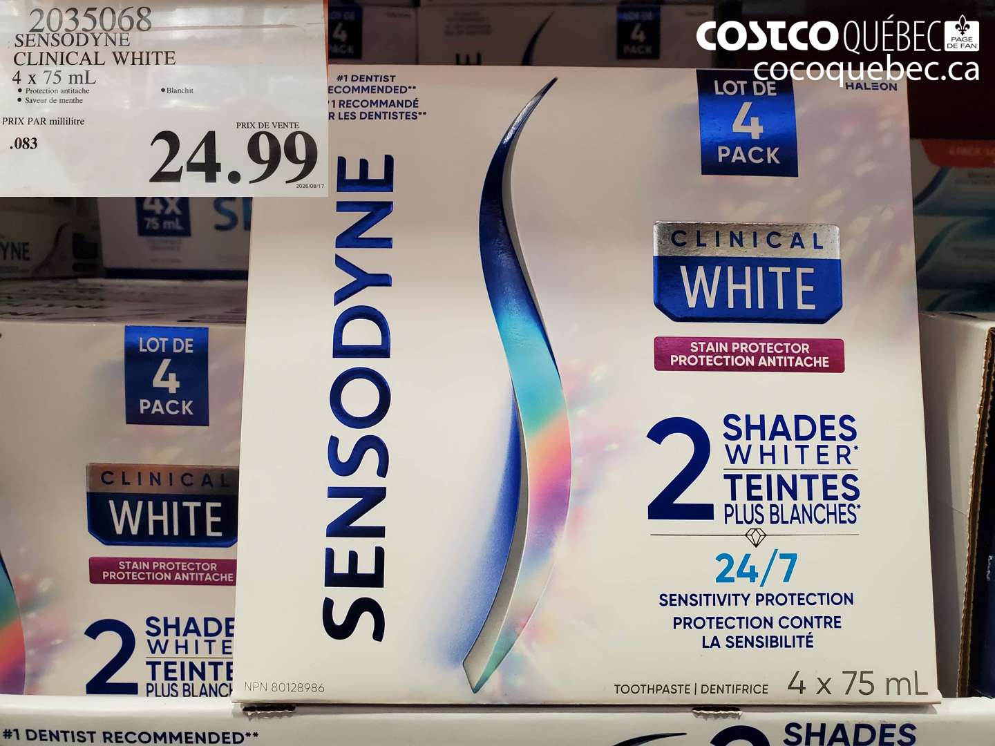 2035068 SENSODYNE CLINICAL WHITE 4 X 75 ML $24.99
