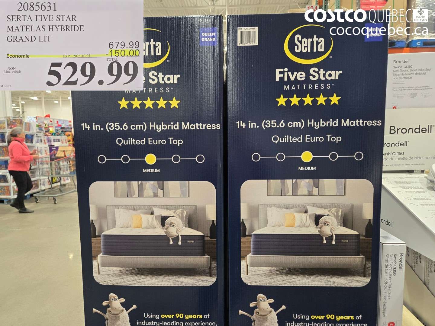 2085631 SERTA FIVE STAR MATELAS HYBRIDE GRAND LIT ($150.00 INSTANT SAVINGS EXPIRES ON 2026-10-25) $529.99