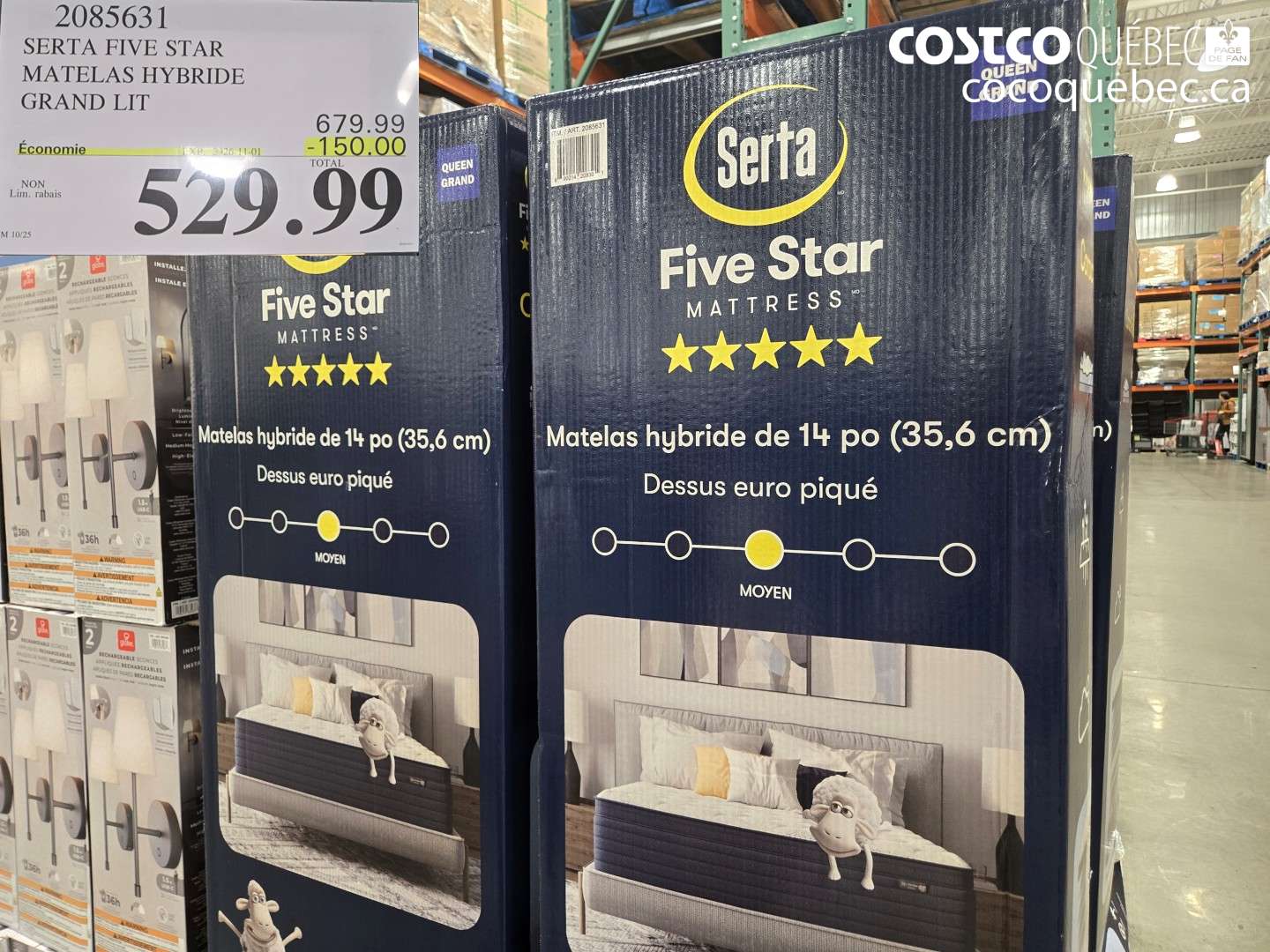 2085631 SERTA FIVE STAR MATELAS HYBRIDE GRAND LIT ($150.00 INSTANT SAVINGS EXPIRES ON 2026-11-01) $529.99