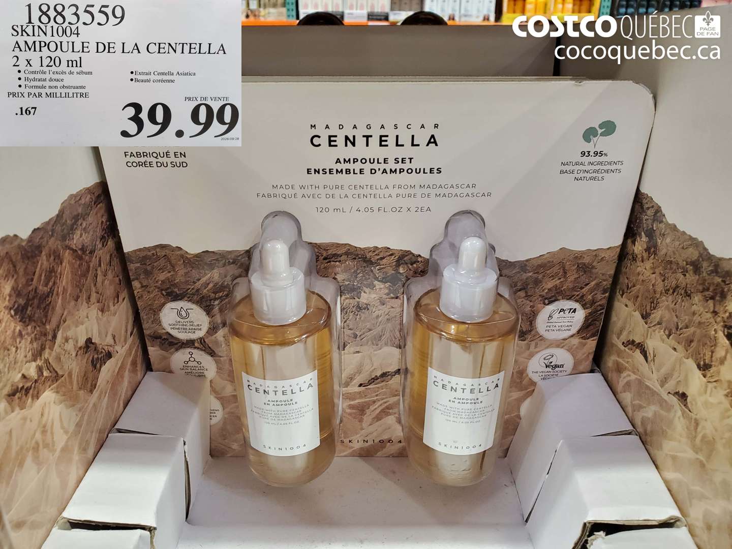 1883559 SKIN1004 AMPOULE DE LA CENTELLA 2 X 120 ML $39.99
