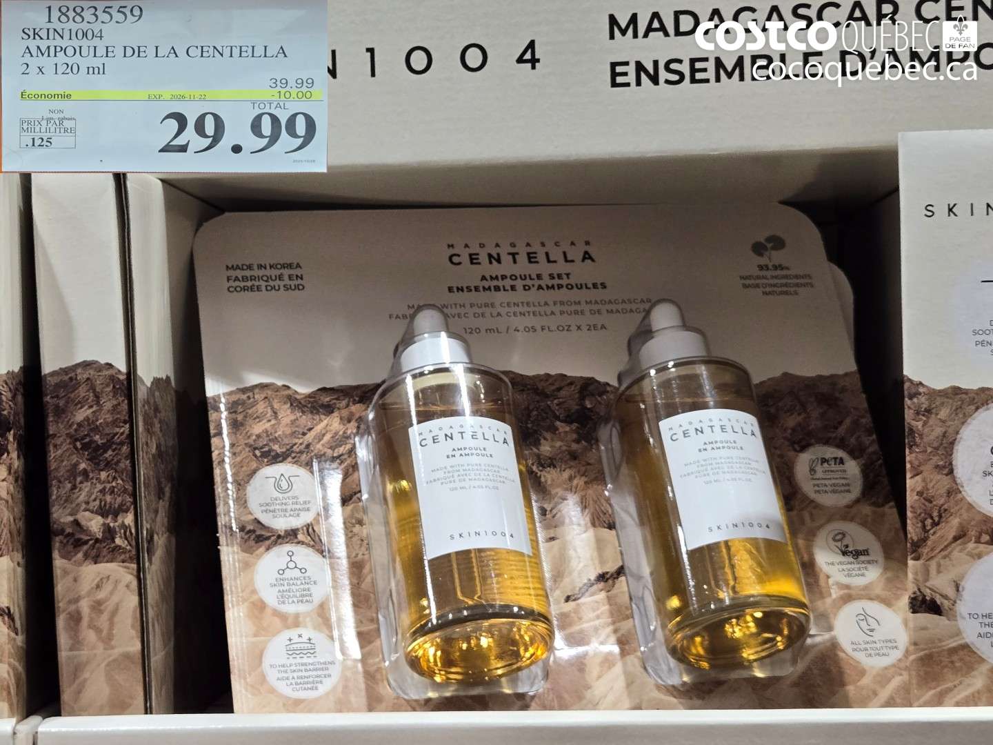 1883559 SKIN1004 AMPOULE DE LA CENTELLA 2 X 120 ML ($10.00 INSTANT SAVINGS EXPIRES ON 2026-11-22) $29.99