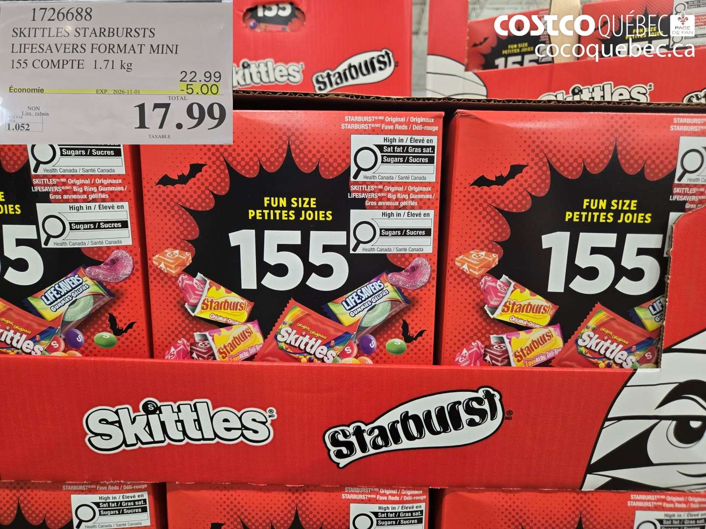 1726688 SKITTLES STARBURSTS LIFESAVERS FORMAT MINI ($5.00 INSTANT SAVINGS EXPIRES ON 2026-11-01) $17.99