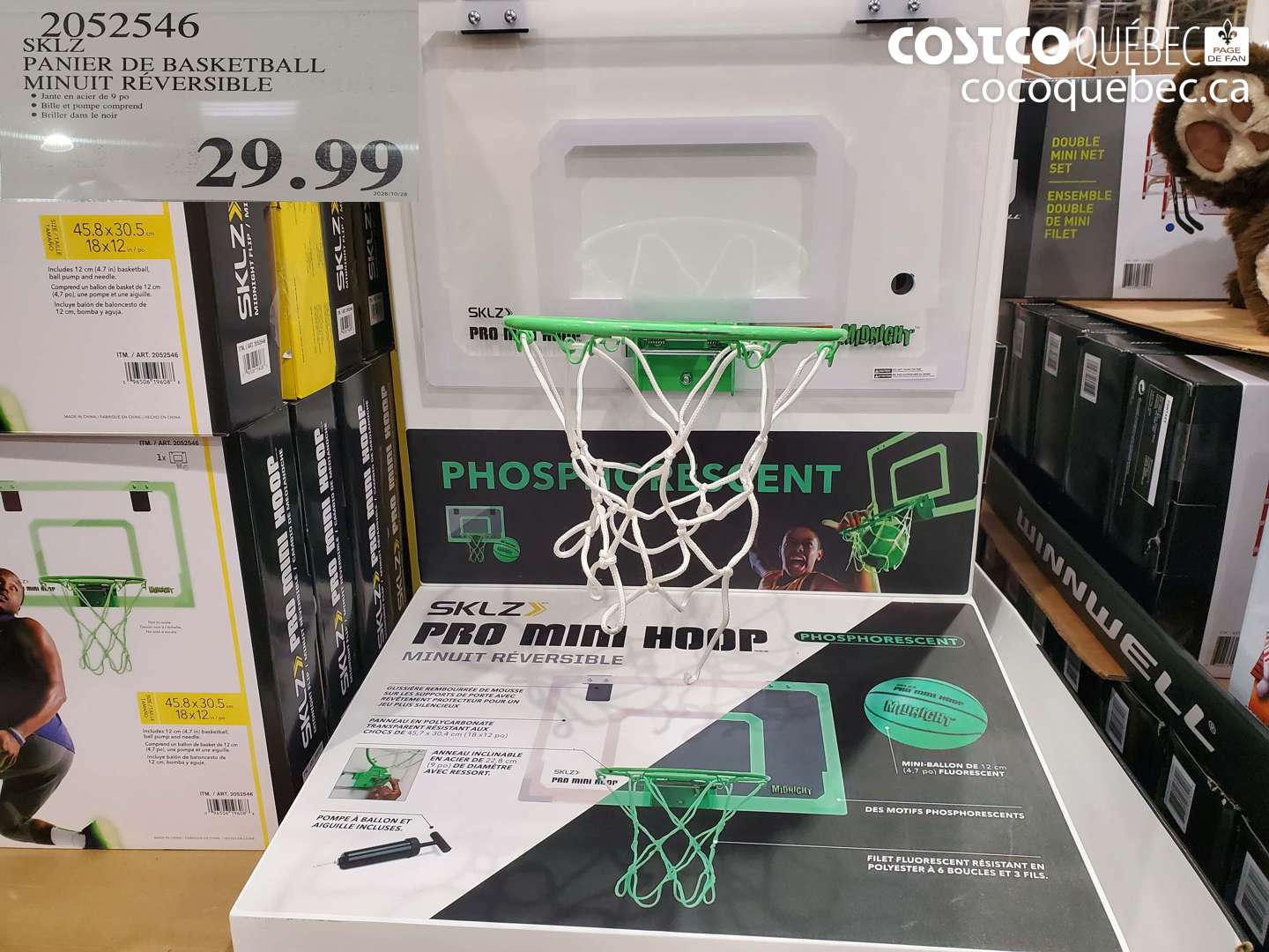 2052546 SKLZ PANIER DE BASKETBALL MINUIT RÉVERSIBLE $29.99