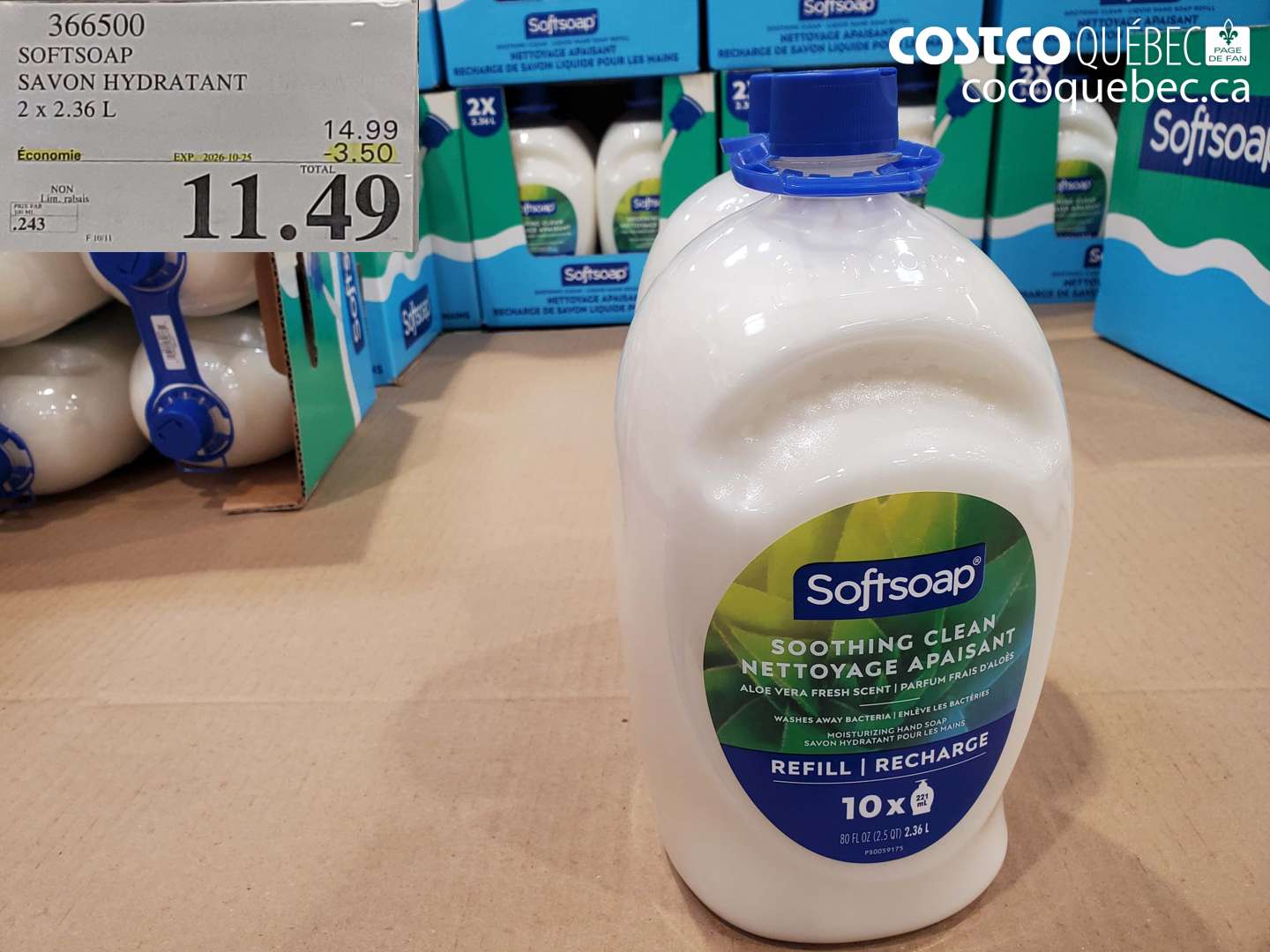 366500 SOFTSOAP SAVON HYDRATANT ($3.50 INSTANT SAVINGS EXPIRES ON 2026-10-25) $11.49