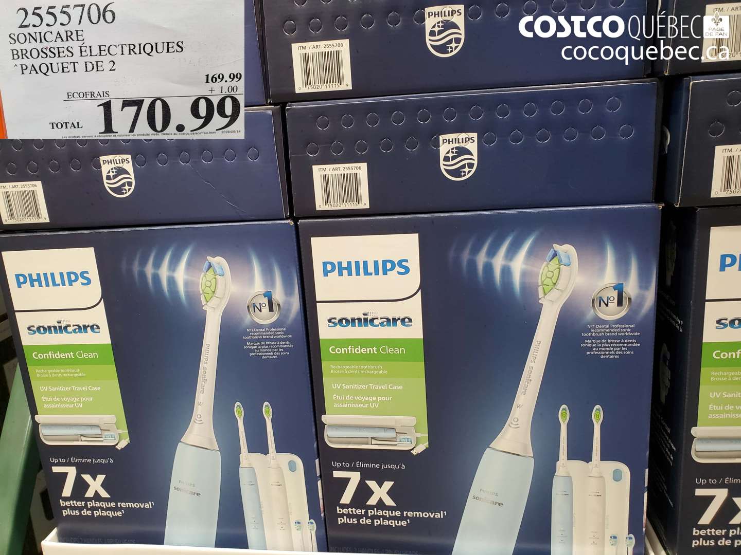 2555706 SONICARE BROSSES ÉLECTRIQUES $170.99