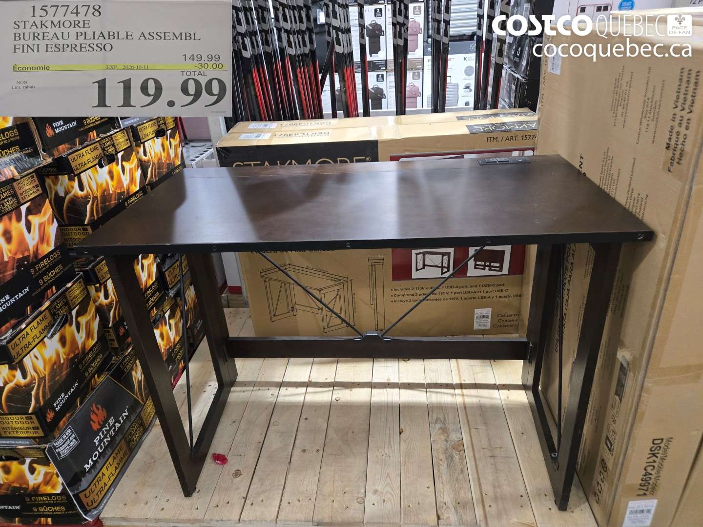 1577478 STAKMORE BUREAU PLIABLE ASSEMBL FINI ESPRESSO ($30.00 INSTANT SAVINGS EXPIRES ON 2026-10-11) $119.99
