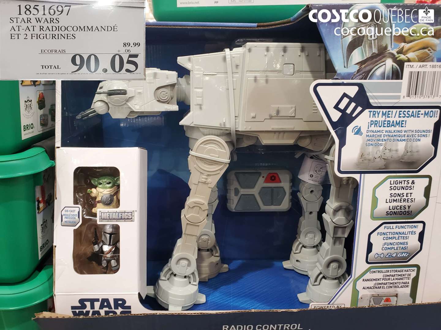 1851697 STAR WARS AT-AT RADIOCOMMANDÉ ET 2 FIGURINES $90.05