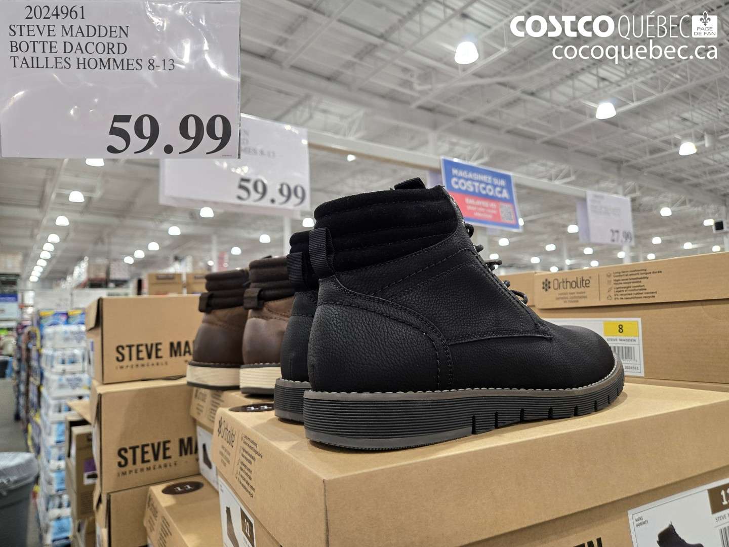 2024961 STEVE MADDEN BOTTE DACORD TAILLES HOMMES 8-13 $59.99