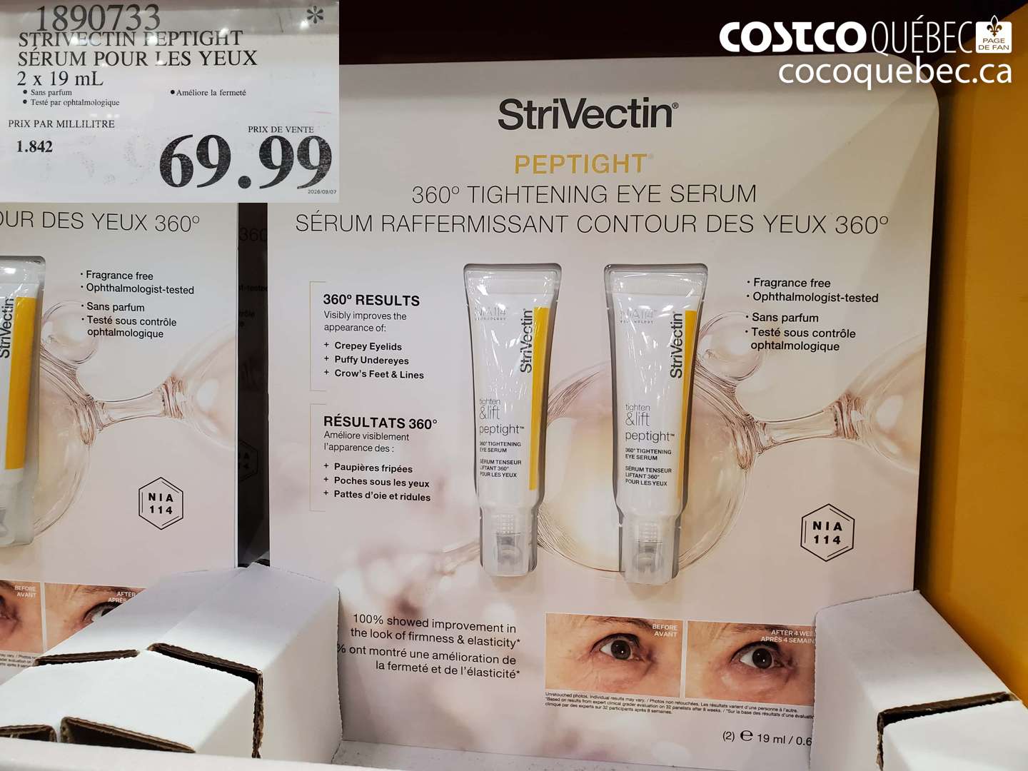 1890733 STRIVECTIN PEPTIGHT SÉRUM POUR LES YEUX 2 X 19 ML $69.99