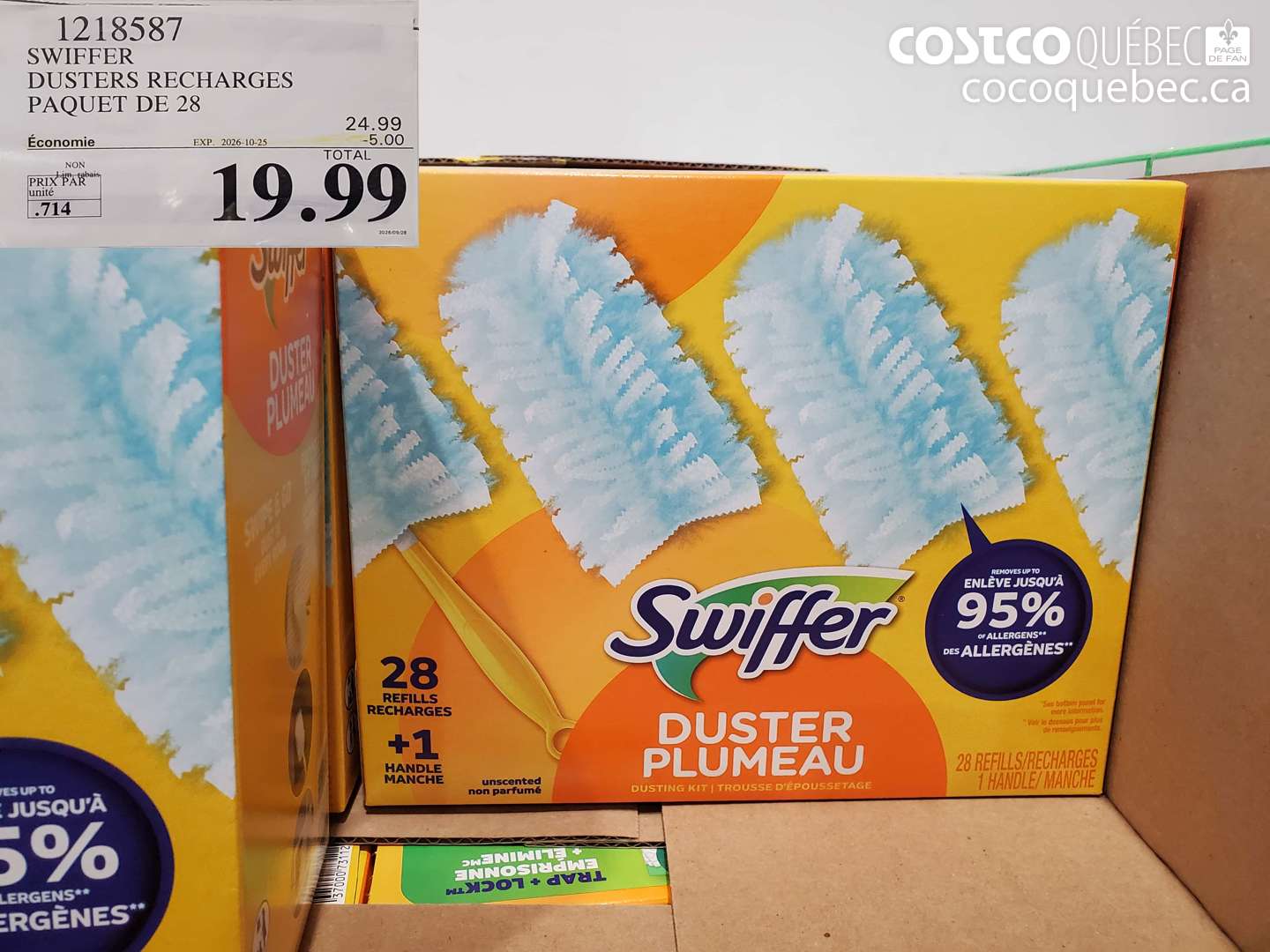 1218587 SWIFFER DUSTERS RECHARGES PAQUET DE 28 ($5.00 INSTANT SAVINGS EXPIRES ON 2026-10-25) $19.99