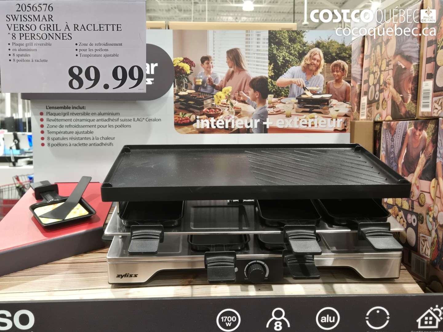 2056576 SWISSMAR VERSO GRIL À RACLETTE 8 PERSONNES $89.99