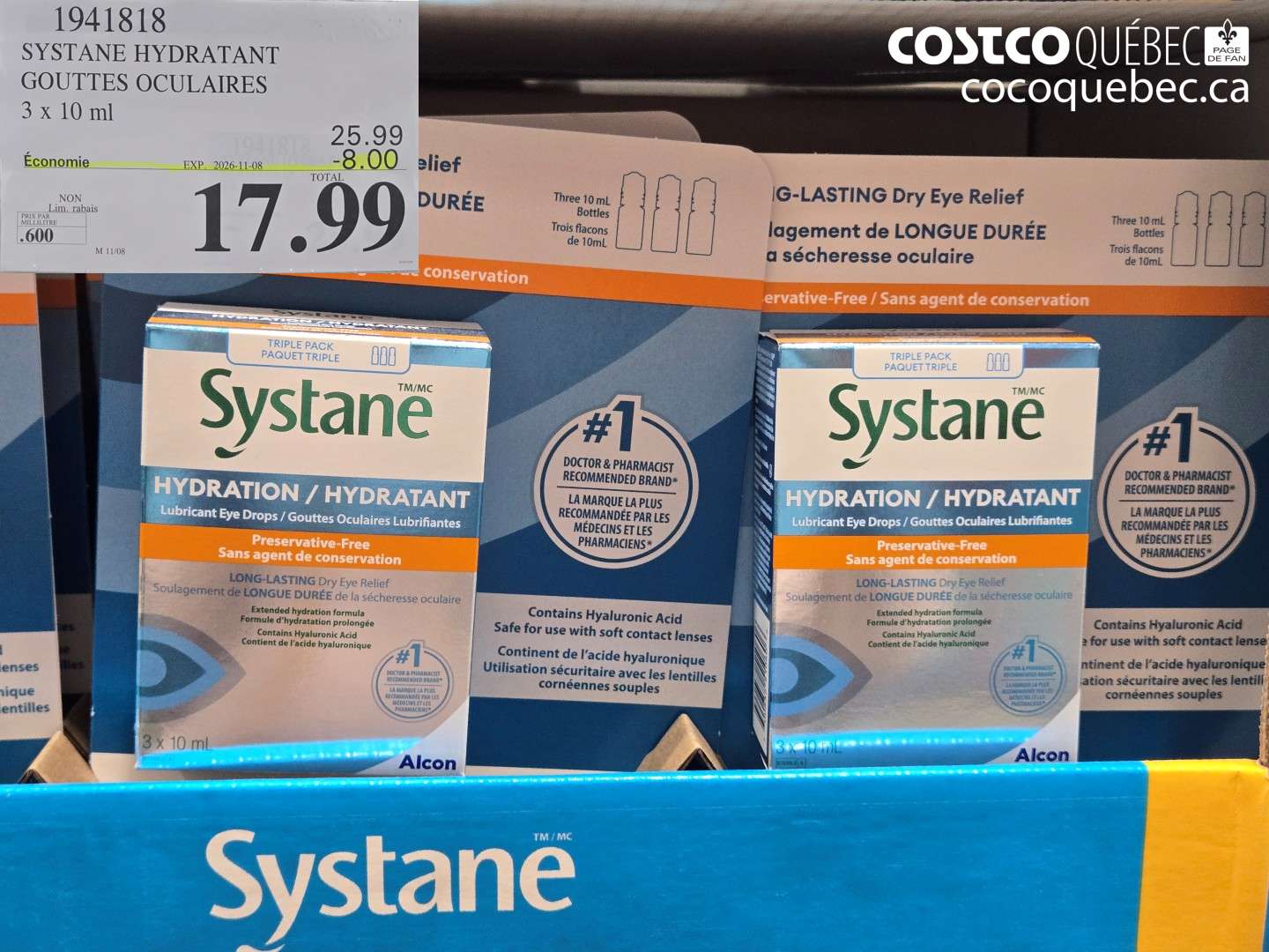 1941818 SYSTANE HYDRATANT GOUTTES OCULAIRES ($8.00 INSTANT SAVINGS EXPIRES ON 2026-11-08) $17.99