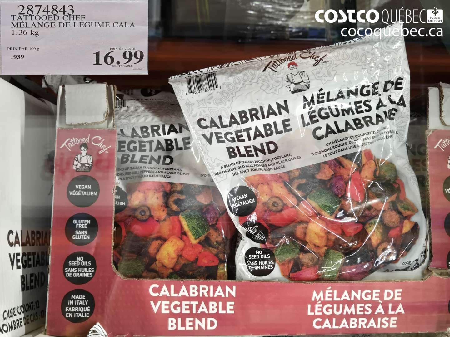 2874843 TATTOOED CHEF MÉLANGE DE LEGUME CALA $16.99