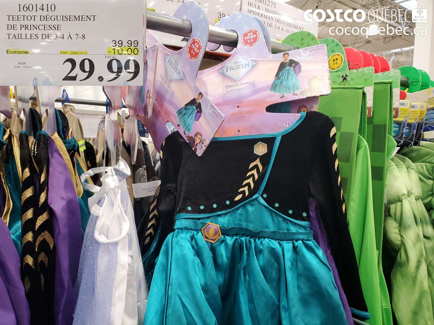 1601410 TEETOT DÉGUISEMENT DE PRINCESSE TAILLES DE 3-4 À 7-8 ($10.00 INSTANT SAVINGS EXPIRES ON 2026-10-11) $29.99