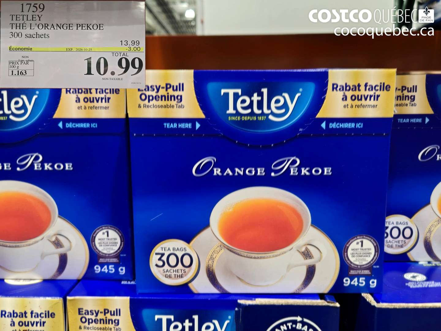 1759 TETLEY THÉ L'ORANGE PEKOE ($3.00 INSTANT SAVINGS EXPIRES ON 2026-10-25) $10.99